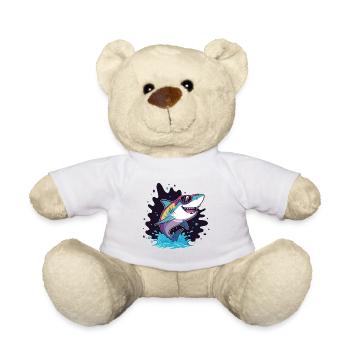 Requin Coloré lunette rose - Nounours - jaune soleil - Devant