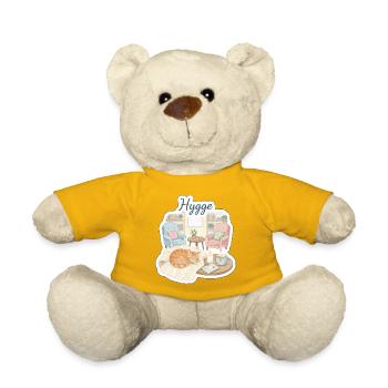 Cozy Hygge Cat in Watercolor - Teddy Bear - sun yellow - Front