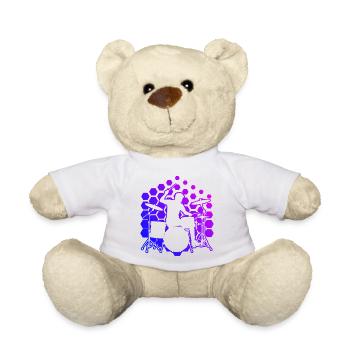 Idée cadeau pour le percussionniste avec batterie - Nounours - jaune soleil - Devant