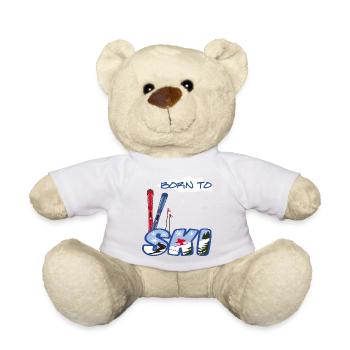 Né pour le ski, les sports d’hiver - Nounours - jaune soleil - Devant