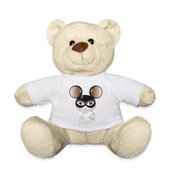 niedliche weiße Maus mit Maus Ohren Maske - Teddy - Sonnengelb - Vorne
