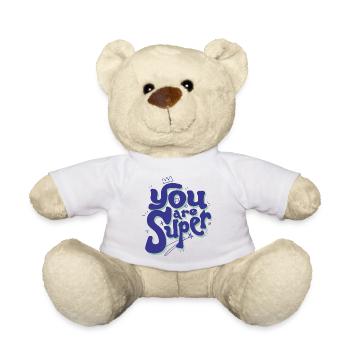 You Are Super – Playful Lettering - Teddy Bear - sun yellow - Front