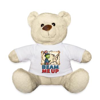 Cute Alien with USA Map - Teddy Bear - sun yellow - Front