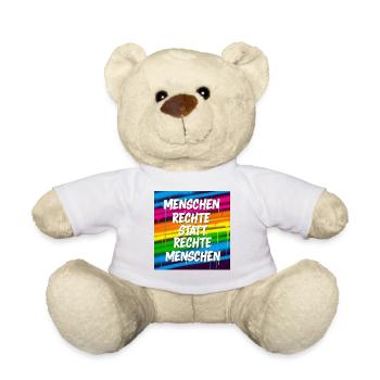 Human rights instead of right-wing people Street Art - Teddy Bear - sun yellow - Front
