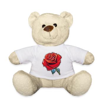 Rosenrote Cartoonrose Tau - Teddy - Sonnengelb - Vorne