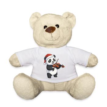Christmas Panda Bear Playing Violin Art - Teddy Bear - sun yellow - Front