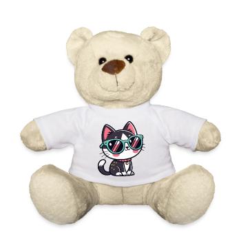 Chat lunettes vertes kawaii - Nounours - jaune soleil - Devant