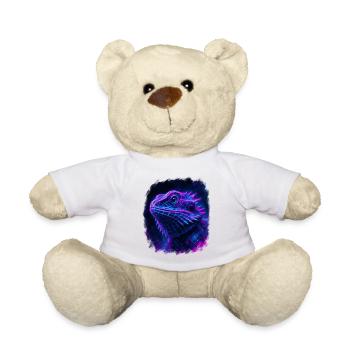 Bearded Dragon Cyberpunk Neon Synthwave - Teddy Bear - sun yellow - Front