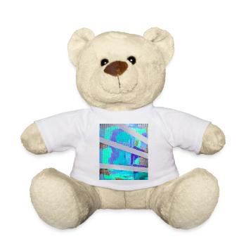 Neon Abstract Stripe Collage - Teddy Bear - sun yellow - Front