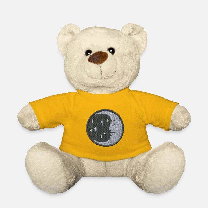 Moon embroidered - Teddy Bear - sun yellow