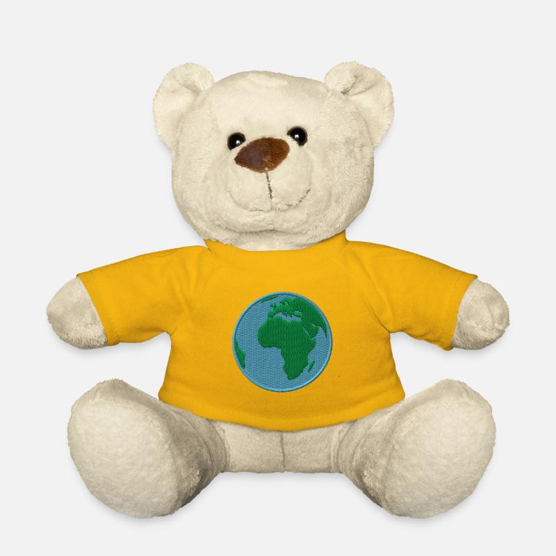 Die Erde bestickt - Teddy - Sonnengelb