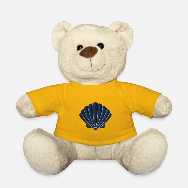 Shell embroidered - Teddy Bear - sun yellow