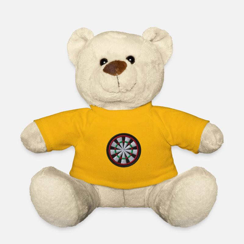 Cible de fléchettes brodée - Nounours - jaune soleil
