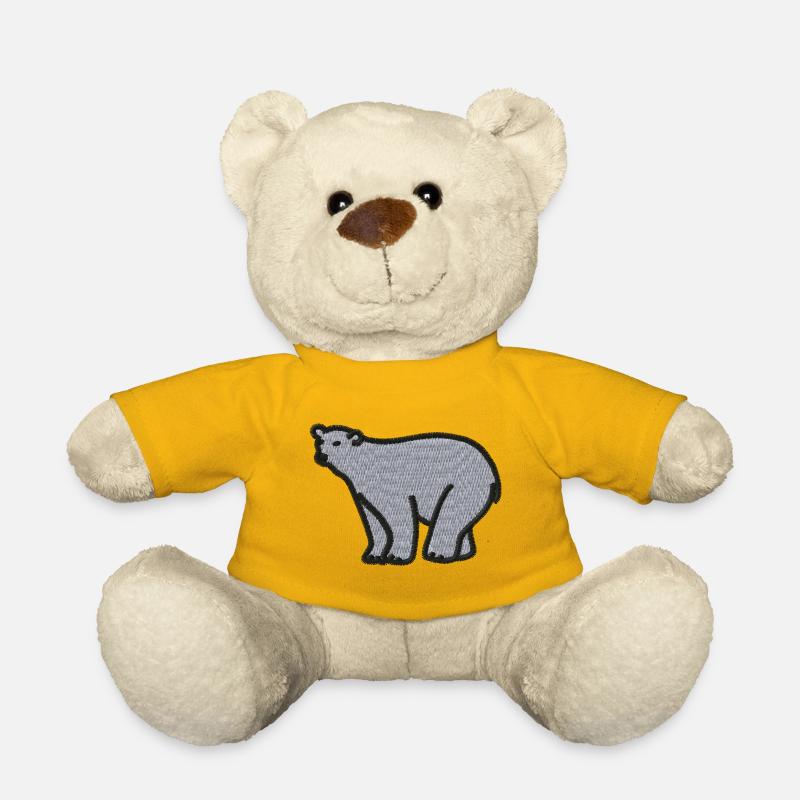 Polar bear embroidered - Teddy Bear - sun yellow