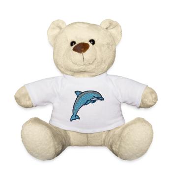 Dolphin embroidered - Teddy Bear - sun yellow - Front