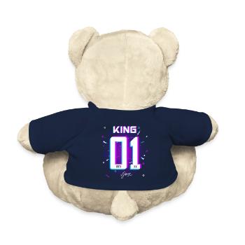 Gamer - King - Queen Geschenk Geschenkidee - Teddy - French Navy - Hinten
