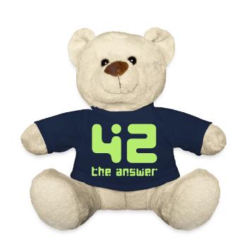 42, the Answer Answer Galaxy Science Fiction UFO - Teddy Bear - french navy - Front