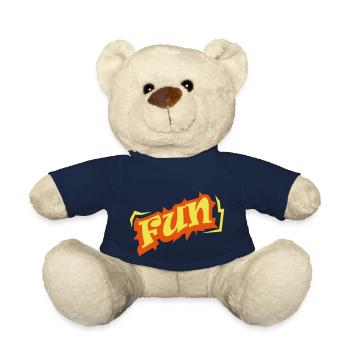 Logo word fun textuel - Nounours - bleu marine - Devant