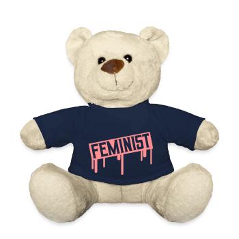 Stamp Graffiti Feminist - Teddy Bear - french navy - Front