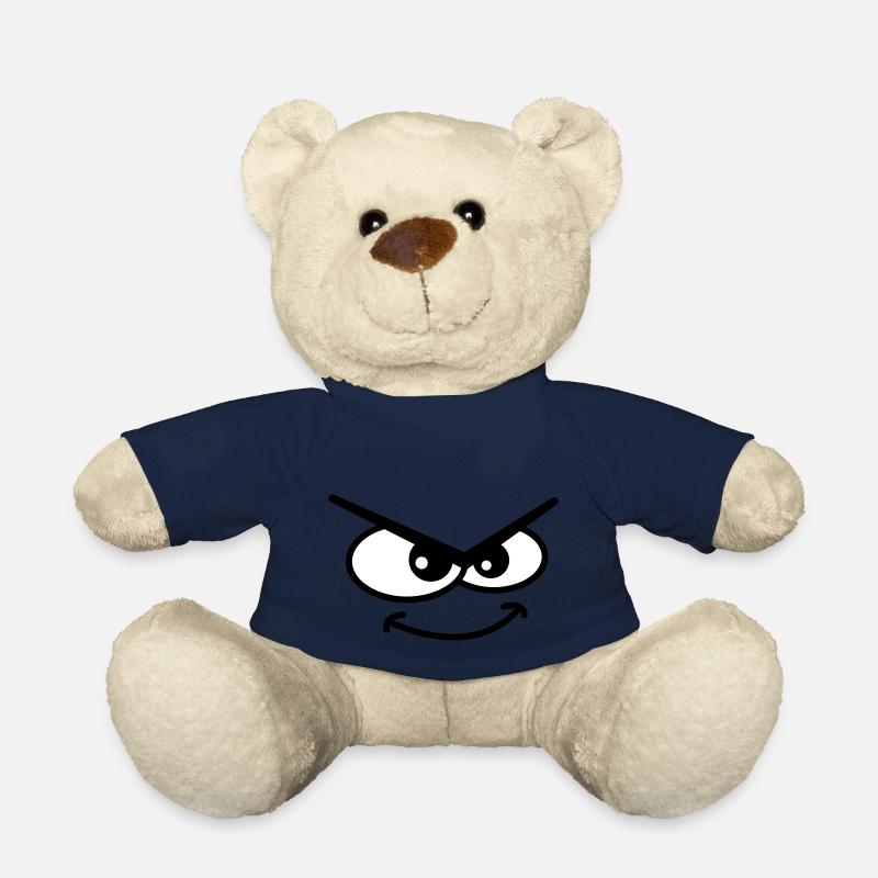 Böse gucken Cartoon Gesicht Cooles Freches Grinsen - Teddy - French Navy