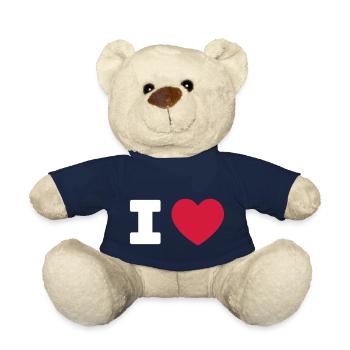 I LOVE - HEART Add Your own text - Teddy Bear - french navy - Front