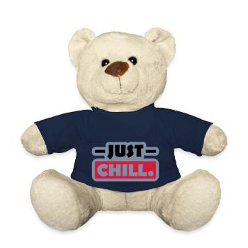 Just Chill Text Logo - Teddy - French Navy - Vorne