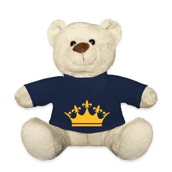 Crown Winner King Queen Princess - Teddy Bear - french navy - Front