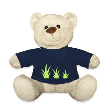 Grass tufts template decoration clipart design - Teddy Bear - french navy - Front