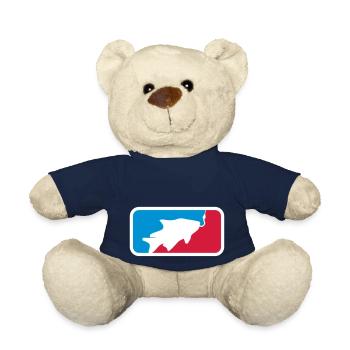 sport logo red blue caught fish fishing swim - Teddy Bear - french navy - Front