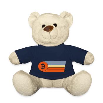 Vintage BTC Crypto Monnaie Bitcoin - Nounours - bleu marine - Devant