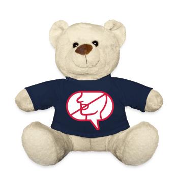 Ne pas communiquer l’icône bulle de dialogue - Nounours - bleu marine - Devant