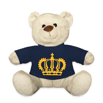 Crown Winner King Queen Princess - Teddy Bear - french navy - Front