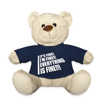everything is fine quote - Teddy Bear - french navy - Front
