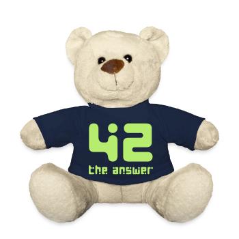 42, the Answer Galaxy Science Fiction UFO Rocket - Teddy Bear - french navy - Front