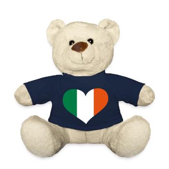 Irland Herz; Heart Ireland - Teddy Bear - french navy - Front