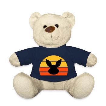 Rabbit's head in front of half sun - Teddy Bear - french navy - Front