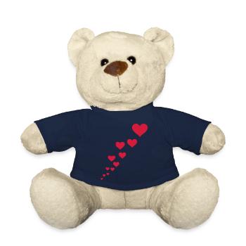 valentine hearts - Teddy Bear - french navy - Front
