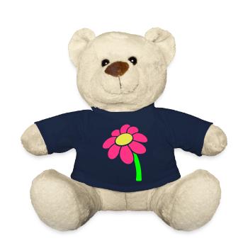 Kleine Margerite Blume Dekorativ Gelb Lila Design - Teddy - French Navy - Vorne