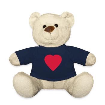 Rotes Herz Liebe - Teddy - French Navy - Vorne