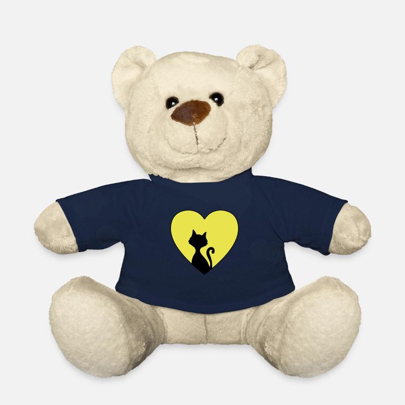 Katze Herz Vollmond Katzenliebhaber - Teddy - French Navy