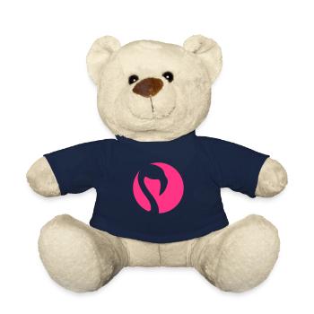 head circle round logo silhouette outline flamingo cl - Teddy Bear - french navy - Front