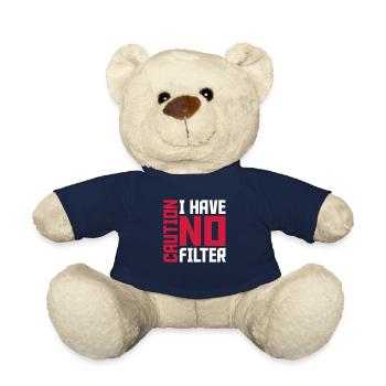 caution no filter quote - Teddy Bear - french navy - Front