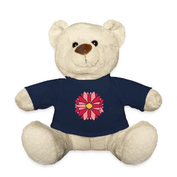 Rote Hübsche Blume Design - Teddy - French Navy - Vorne