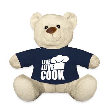 Live Love Cook Life Love Cooking Kitchen Master - Teddy Bear - french navy - Front
