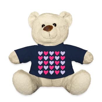 Hearts Colorful Love Heart - Teddy Bear - french navy - Front
