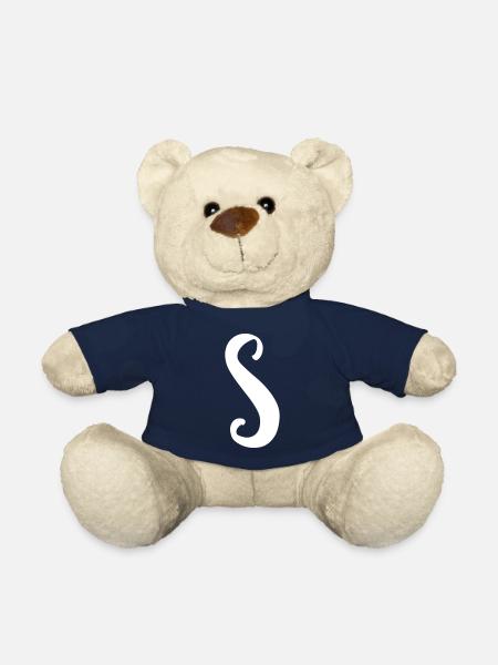 Lettre s - Nounours - bleu marine