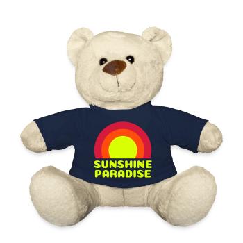 Soleil paradisiaque (soleil, anneaux) - Nounours - bleu marine - Devant