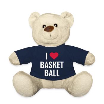 Basketball Basketballer Geschenkidee I love Basket - Teddy - French Navy - Vorne