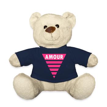 Amour in the triangle (divided triangle) - Teddy Bear - french navy - Front