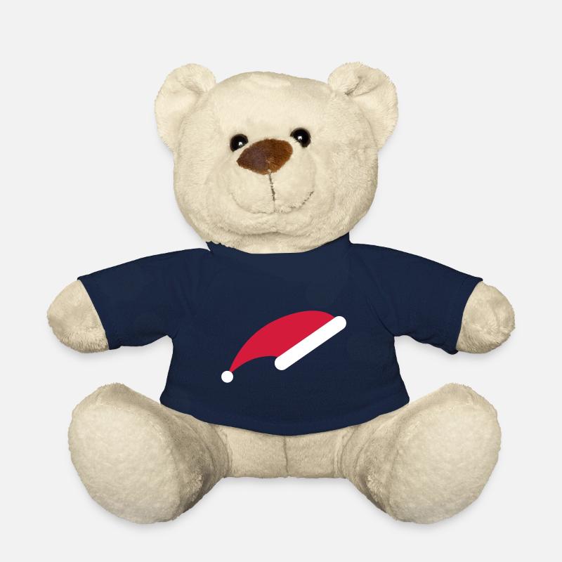 Zipfelmütze Weihnachtsmütze Bommel Weihnachtsmann - Teddy - French Navy